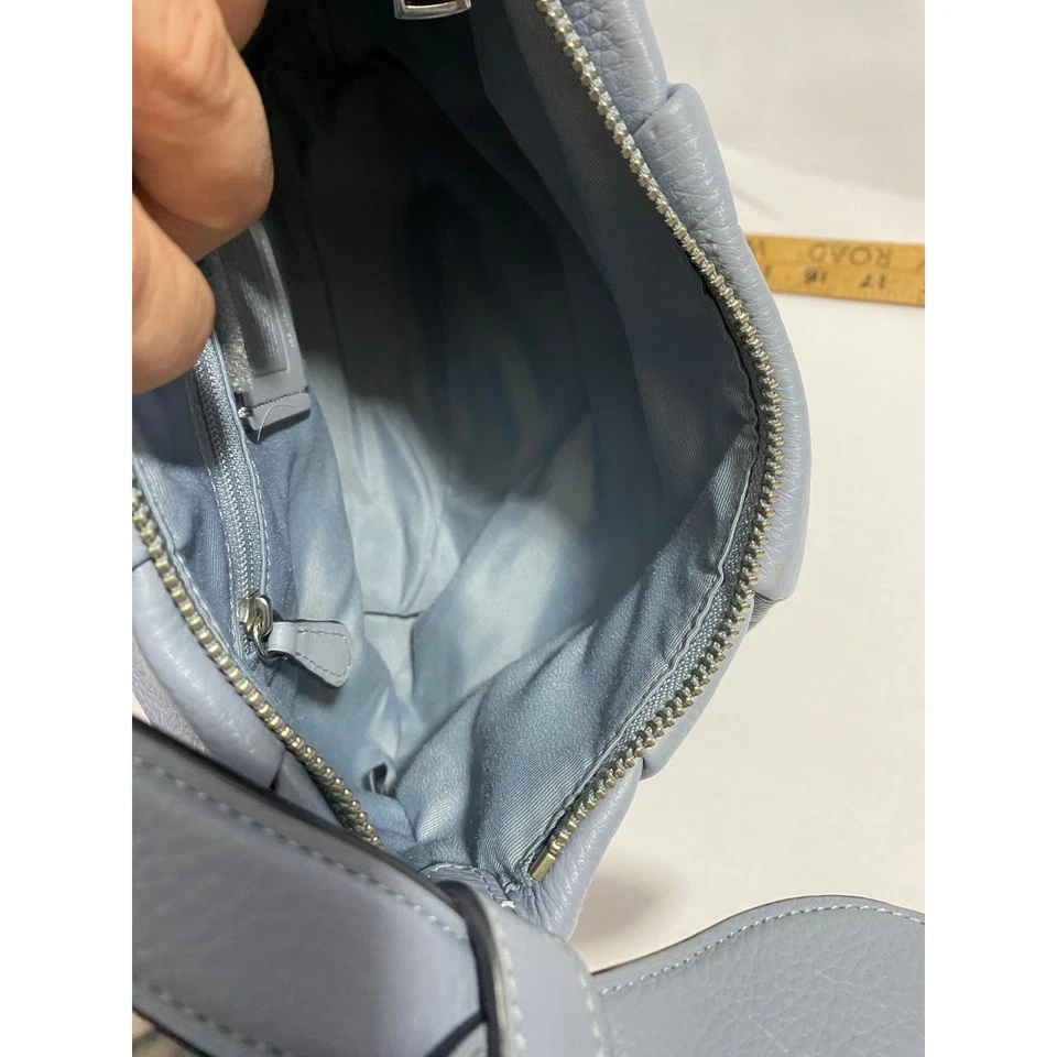 Coach светло синий кожаный Дамская сумка текстурированный наплечная сумка с ярлыком подлинный тренер - Изображение 2 из 4