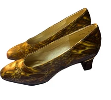 California Magdesians VTG Heels Leather Pumps Women’s 9M Jungle Print New
