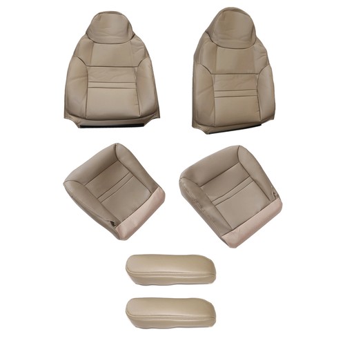 For Ford Excursion Limited XLT 2000-01 Front Bottom & Top Leather Seat Cover Tan - Picture 4 of 23