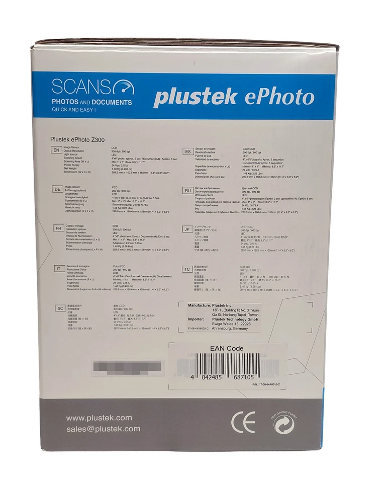 Plustek ePhoto Z300 Foto- & Dokumentenscanner 300 x 300 dpi Automatikbetrieb - Bild 2 von 4