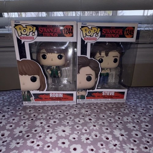 Funko Pop! Stranger Things Robin #1244 & Steve #1245 Vinyl Figures Set