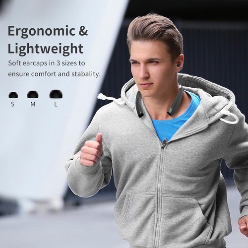 Bluetooth Neckband Headphones, Foldable Wireless Lightweight Neck Headset with - Bild 7 von 7