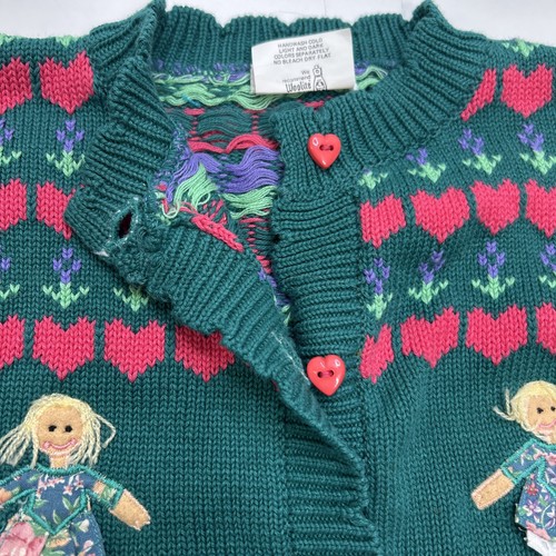 Vintage 80er Harlekin Designs bestickte Strickjacke Pullover Mädchen 5/6 Landhaus-Core - Bild 8 von 8