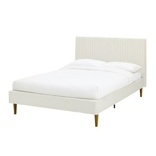 Home Ada Kingsize Velvet Bed Frame - Natural | Luxurious bedframe