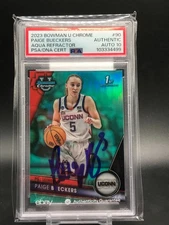 2023 Bowman U Chrome #90 Paige Bueckers AQUA /299 SP 1ST BOWMAN PSA 10 AUTO