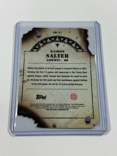 Kaidon Salter Orange Wanted Gunslinger /25 2024 Bowmans Best Chrome U University - Picture 2 of 2