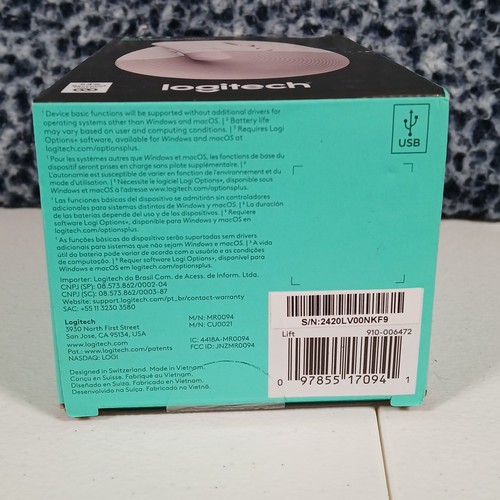 Logitech Lift Wireless Vertical Mouse Rose Pink OPEN BOX NEW! - Afbeelding 4 van 7