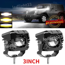 3" Amber White LED Work Light Fit For Jeep Cherokee XJ Wrangler JL JT Fog Lamp