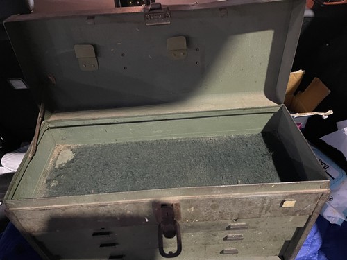 Vintage Maschinisten Werkzeugkasten Schublade mit Tablett - Bild 8 von 10