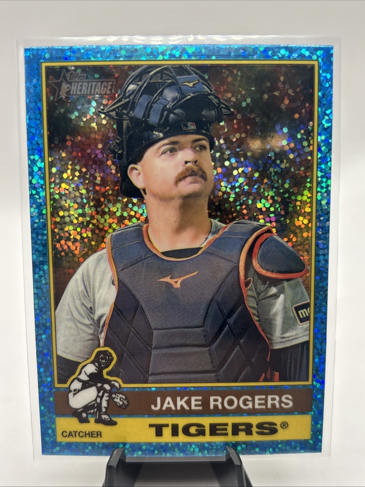 2025 Topps Heritage JAKE ROGERS #151 Chrome Light Blue Sparkle - Detroit Tigers