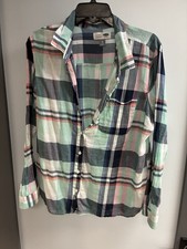 Old Navy Classic XL Plaid Button Front Long Sleeve Shirt Multicolor Casual Top
