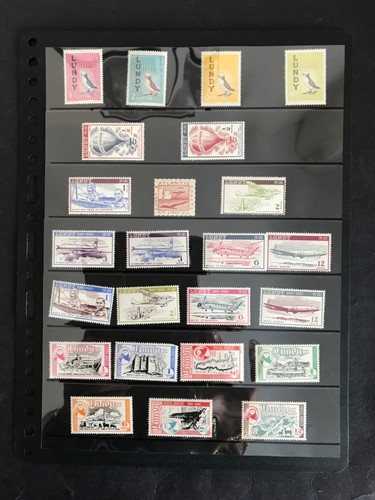 GB Lundy Island 50er/60er Jahre Gruppe verschiedener Briefmarkenausgaben UM.