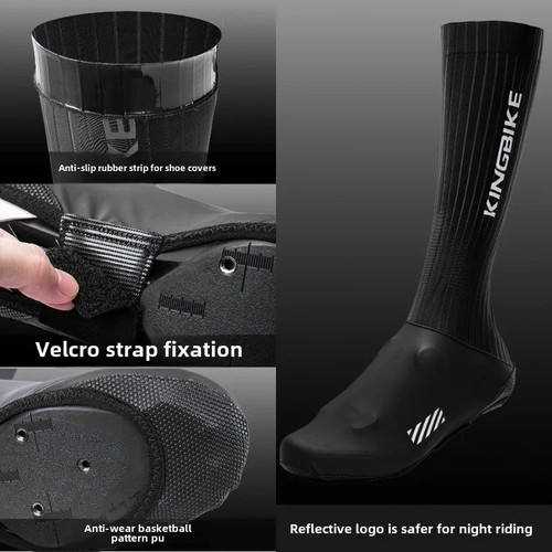 Anti-Rutsch Wasserdicht Aero Fahrradschuhe Abdeckung Lycra Stoff Überschuhe Zubehör - Bild 6 von 17