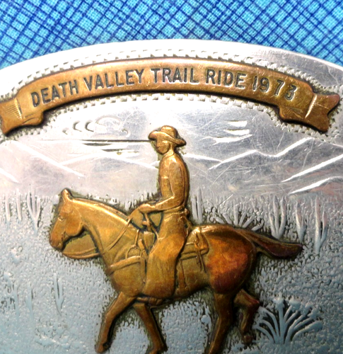 Death Valley Trail Ride Gürtelschnalle Deutsch Silber Vintage 1973 Comstock SS .GMP571 - Bild 5 von 11