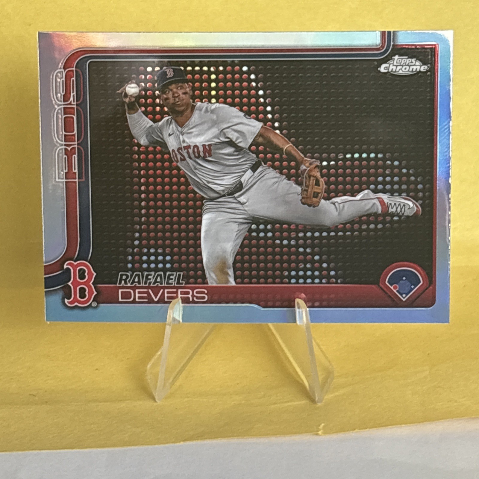 2025 Topps Chrome Lightboard Logo Refractor SSP Case Hit Rafael Devers Boston 