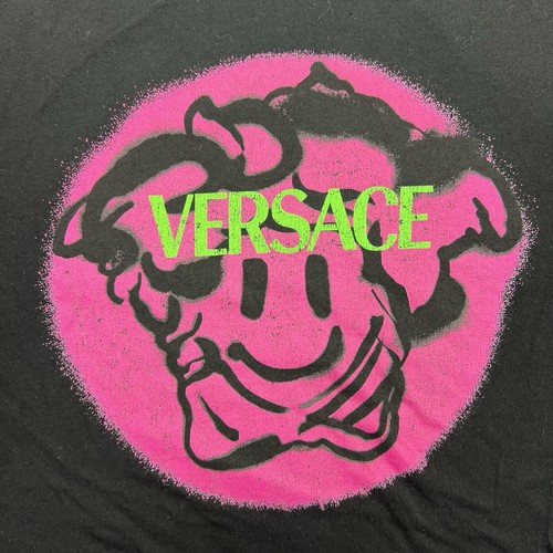 Versace Medusa Smile T-Shirt Large Schwarz Neon Pink Grün Grafik - Bild 4 von 12