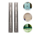  2 Pcs Three-section Telescopic Drawer Slides Side Fixing Cabinet Sliders