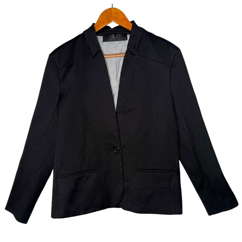 Blazer Jenni Kayne Niño Mujer XL Negro Traje Chaqueta Un Botón Minimalista Foto 3 de 4