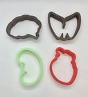 Set of 4 organ cookie cutters heart lungs kidney brain medical medicine anatomy