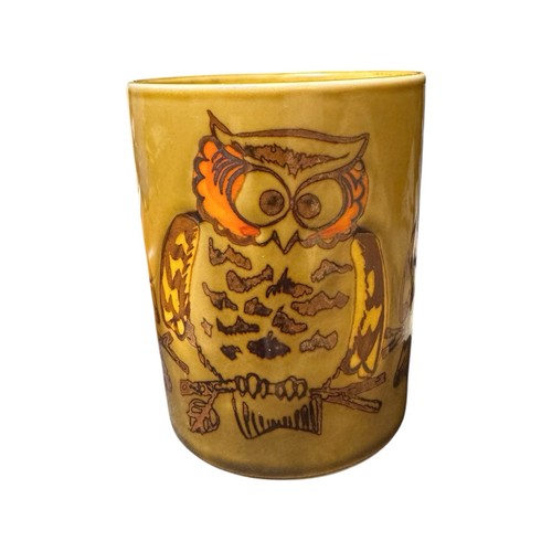 Rare Vintage 1970s Otagiri Japan Stoneware Owl Coffee Tea Mug Hand Painted MCM - Picture 2 of 9