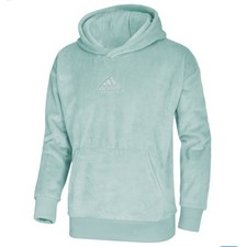 Adidas Girls silken Feece hoodie Long sleeve cozy pullover light blue Large US14