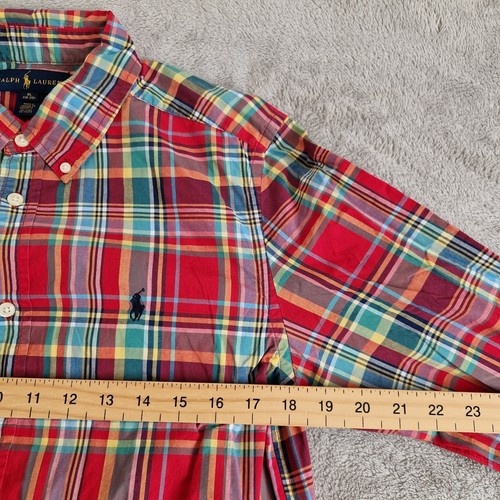 Polo Ralph Lauren Shirt Boys 18-20 Years XL Red Check Button Down Pony Smart PRL - Picture 5 of 9