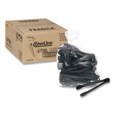WNA A7TSBL 9 in. Plastic Tongs - Black (48/Carton) New