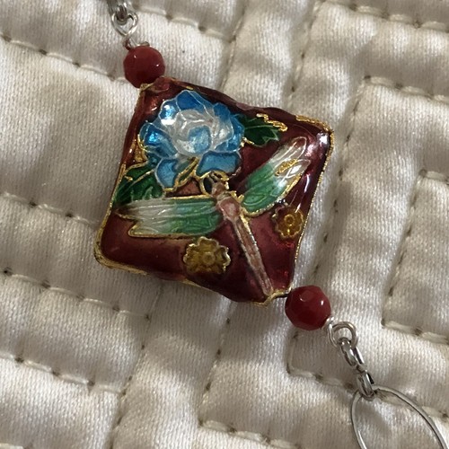 Red Cloisonné Link Bracelet  - Picture 2 of 4