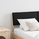 Headboard Upholstered Black 150 x 14 x 78.5 cm Solid Pine Wood Padded Tufted XL