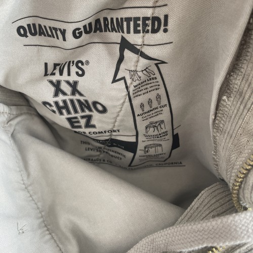 LEVIS Fresh XX CHINO Corduroy Pants Medium Beige Baggy Loose Wide Leg - Picture 5 of 7