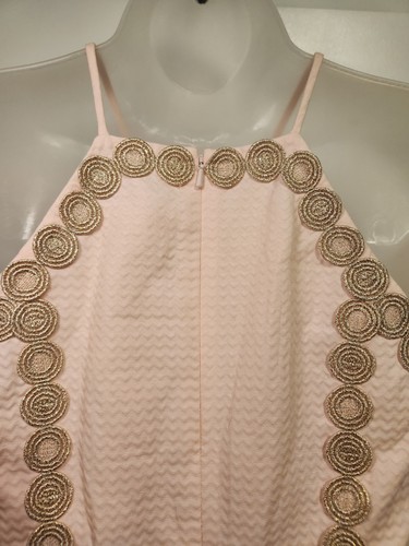 Lilly Pulitzer Pearl Paradise Tint Pink Gold Lace Detail Shift Dress Size 00 XS - Picture 6 of 11