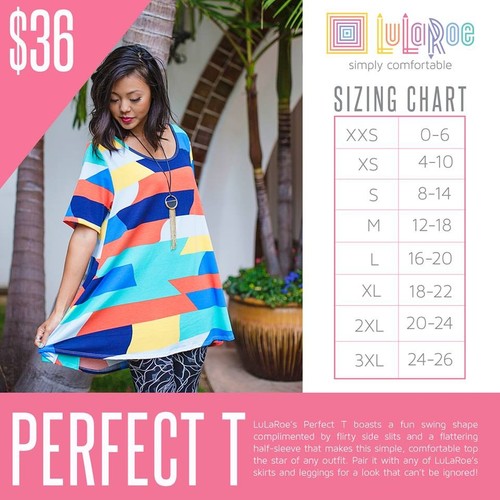 LuLaRoe Perfect T Shirt NWT XL Pink/Blue/Green Abstract Geometric Patterns - Picture 5 of 5