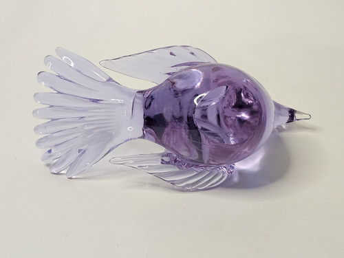 Vintage Purple Blue Art Glass Dove Bird Large Figurine Paperweight - Picture 7 of 7