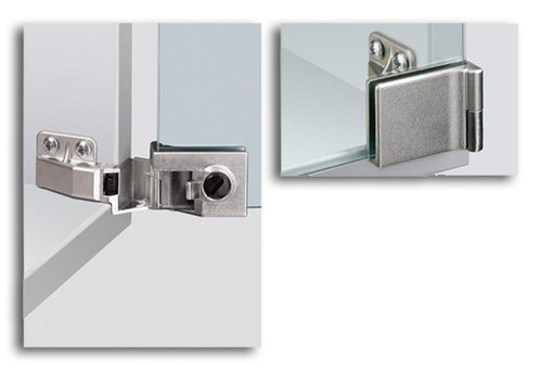 HETTICH Möbel-Glastürscharnier, ET 5160, 30866, 170, Zinkdruckguss matt vernicke - Bild 1 von 3