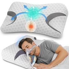CPAP Pillow for Side Sleepers   Fits All CPAP Mask Types   Adjustable Memory ...