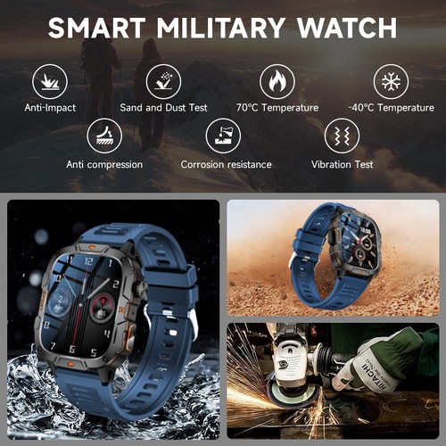 Smart Watch For Men Bluetooth Call Blood Oxygen Heart Rate Fitness Tracker Gift - Picture 9 of 9
