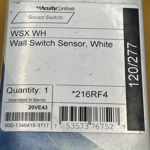 NEW AcuityControls WSX WH Wall Sensor Switch 120/277VAC 216RF4 Plate Included - Picture 16 of 16