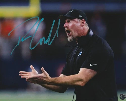 Dan Campbell Autographed Detroit Lions 8x10 Photo with COA/Matching Hologram
