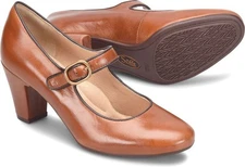 NEVER WORN Sofft Leslie Mary Jane Pump in Brown Leather - Size 6.5 Women’s Heels