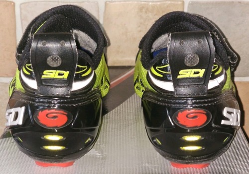 SIDI T-4 AIR CARBON TRIATHLON CYCLING SHOES SIZE 46 FLURESCENT YELLOW GREAT COND - Picture 4 of 6