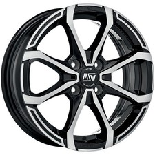 ALUFELGE MSW MSW X4 FUR RENAULT MEGANE II 5.5X14 4X100 GLOSS BLACK FULL POLISHE