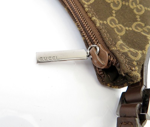 Authentic GUCCI Brown GG Canvas and Leather Small Hand Bag Purse #62128 - Picture 12 of 20