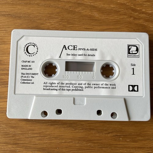Ace Featuring Paul Carrack Cassette Five A Side Paper Label CSAP MC 103 - Picture 3 of 9