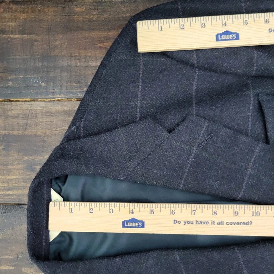 Abrigo Blazer Deportivo Evan Picone Para Hombre Tweed Dos Botones Espiga Cuadros Lana 41R Foto 4 de 4