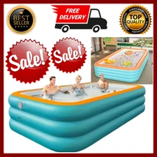 Family Inflatable Swimming Pool for Kids Adults Thickened Large 102" x 63" x 22"
