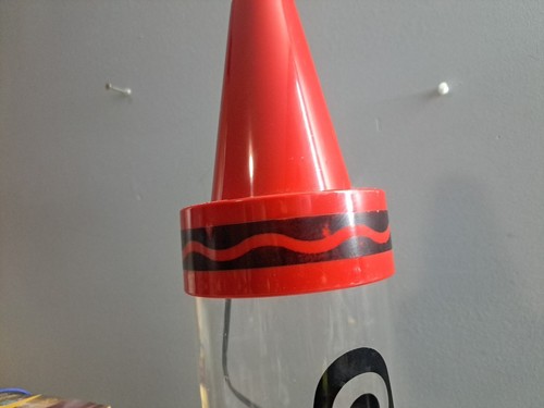 Vintage Crayola Red Crayon Acrylic Fish Aquarium Tank / Bowl With Lamp1990 -Read - Picture 5 of 17