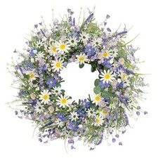 22 Inches Spring Wreaths for Front Door Blue Spring Door Wreath Summer 22 inch