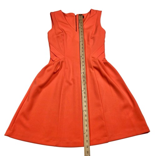 Worthington | Bright Orange Sleeveless Fit & Flare Above Knee Dress | Women's 8 - Picture 6 of 7