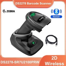 Zebra DS2278-SR7U2100PRW 2D Wireless Barcode Scanner with USB Cable  Cradle