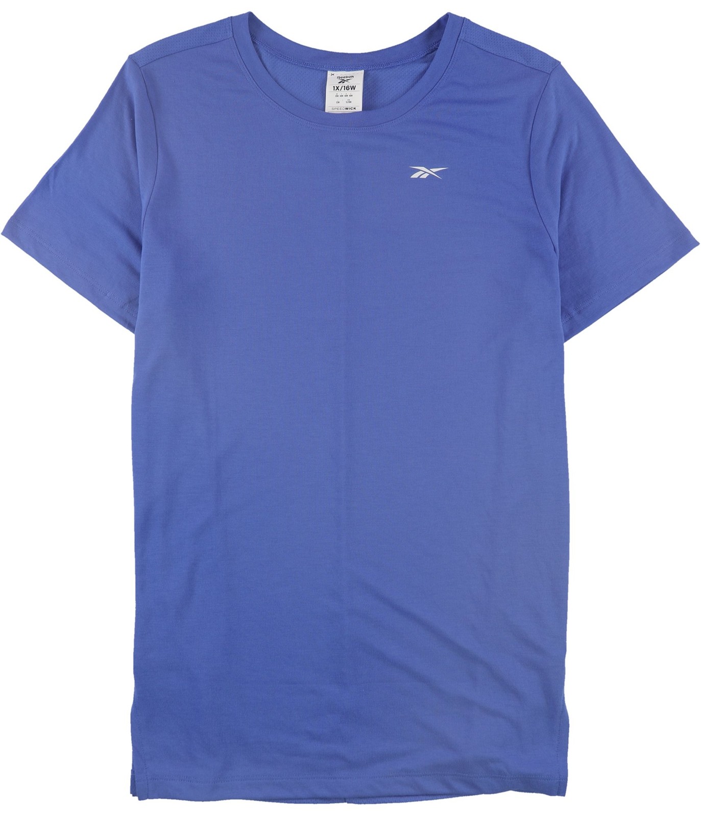 Женская однотонная базовая футболка Reebok, синяя, Большой размер, 1X/16W